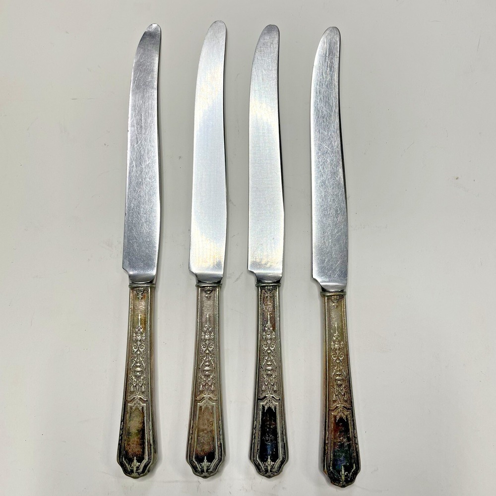 4‎ ANCESTRAL 1847 Rogers Bros Silverplate Dinner Butter Knives Silverware